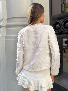 Siren Gaze Retro-Chic Back-To-School Style Female Teacher, Suitable For Women To Wear In Winter And Autumn. French-Style Elegant Short Coat, Patchwork Design, Also Suitable For Petite Figures. 2025 Autumn New Arrival. Casual - Apricot - View 3