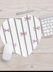 ROMWE Kawaii Cartoon Cute Bowknot Shaped Anti-Slip Waterproof Durable Thick Mouse Pad - White - View 2