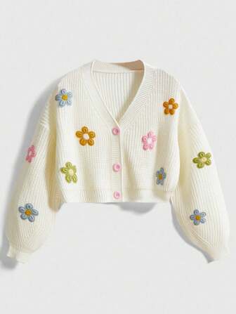 Kawaii Women's Pink 3D Speech Bubble Design Sweet Girl Style Cardigan