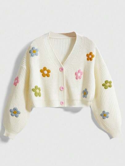 Kawaii Cardigan rose pour femme avec design en bulles de dialogue 3D, style doux de jeune fille
