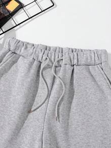 SHEIN Mirajuku Casual Loose Fit Sweatpants With Pockets, Printed Design, Suitable For Teen Boys, Daily Casual, Commuting, Sportswear Fall Winter - Grey - View 7