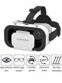 Zestaw słuchawkowy VR do telefonu komórkowego - zestaw słuchawkowy 3D do okularów Zestaw słuchawkowy do wirtualnej rzeczywistości kompatybilny z iPhonem Android - kompatybilny ze smartfonem 4,7-6,5 cala - idealny do filmów, gier mobilnych, lekki, regulowany, miękki i wygodny