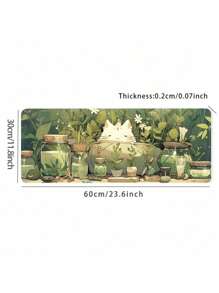 SHEIN 1 tấm lót chuột hình mèo cây xanh dễ thương hoạt hình cỡ lớn cho bàn làm việc Phụ kiện bàn làm việc văn phòng có viền khâu chống trượt XL Tấm lót chuột đế cao su 35,4x15,7 inch cho văn phòng tại nhà Quà tặng cho phụ nữ khi trở lại trường - mèo trắng - Xem 2