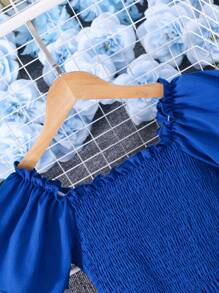 青少年女孩纯色无袖短裙，适合度假、夏季、旅行