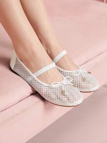 CUCCOO DOLLMOD Women's Mesh Casual Comfortable Breathable Fashion Versatile Flats - White - View 2