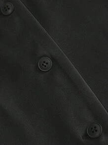 INAWLY Bộ 2 quần không tay cổ chữ V cài nút phía trước cho nữ và túi trang trí - màu đen - Xem 6