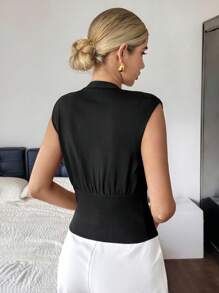 Siren Gaze Áo len không tay cho nữ, hàng mới về cho mùa thu - màu đen - Xem 2