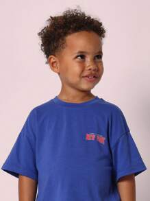 SUMWON Future Champions Basketball T-Shirt Youth Boys Sports Athletic Graphic Tee Basketball Court Design Back Print Casual Summer Top Team Jersey Style - Blue - View 5