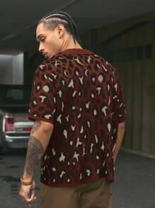 AXEPEAK 时尚街头风格男士翻领短袖宽松针织衬衫 - 彩色 - 查看 2