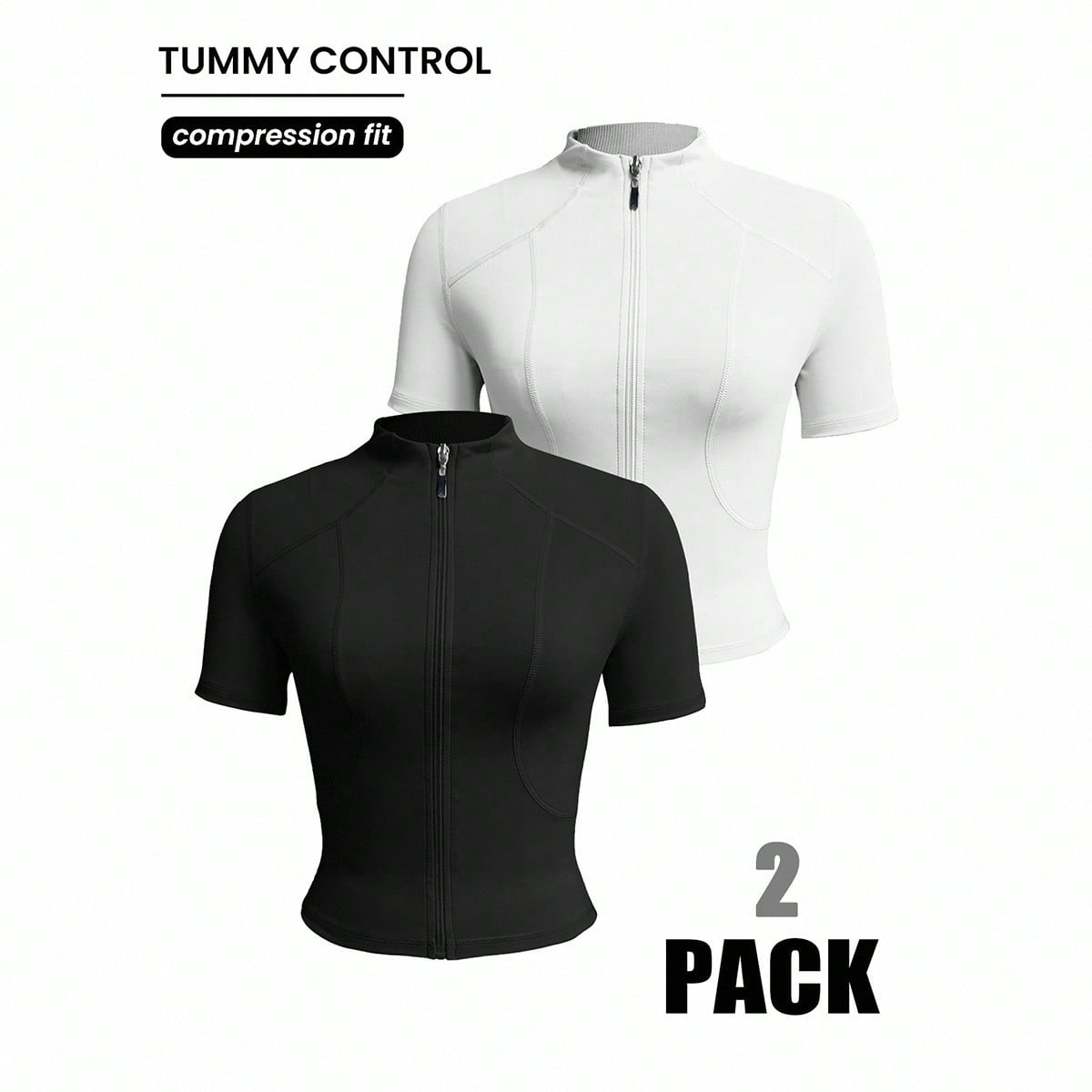 Chaqueta deportiva de manga corta con cuello alto y ajustada para mujer, sexy para correr, ejercicio y actividades al aire libre