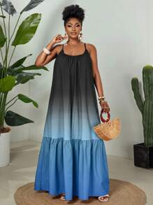 Maweii Váy vải dệt họa tiết hoa cỡ lớn thanh lịch mặc hàng ngày thời trang 2025 cho nữ chất lượng cao, có dây đeo có thể điều chỉnh, thiết kế đa năng và ngày lễ - Nhiều màu - Xem 5