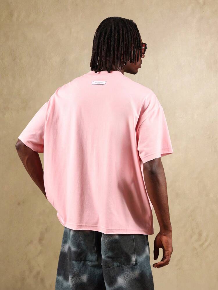 Boxy Fit T-Shirt With Raw Hem And Small Logo