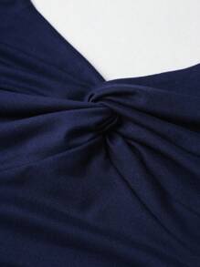 Sweetra Y2K 性感扭领褶雪纺吊带背心，百搭简约 - 彩色 - 查看 5