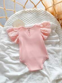 新生女宝宝可爱针织无袖连体衣，粉色，夏季 - 粉色 - 查看 2