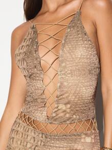 KIZN Vestido de noche de lujo hasta los tobillos con cordones metálicos y con forma ajustada, vestido largo para fiestas, invitados de boda, con estampado de diamantes, sin mangas, largo hasta el suelo, para ocasiones especiales y elegantes