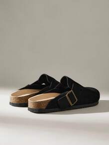 Solecia 女士休闲百搭简约平底拖鞋 - 黑色 - 查看 4