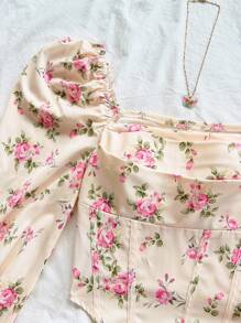 Soleia 女士休闲度假浪漫蓝白印花不对称下摆衬衫 - 彩色 - 查看 6