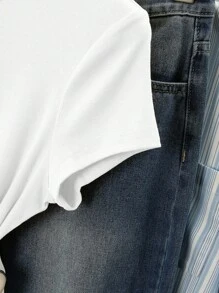 INAWLY 2件套女士纯色短袖修身圆领T恤