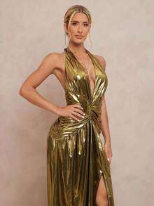 Lumalex Đầm dài màu vàng kim loại xếp ly cổ chữ V kiểu nữ thần mùa đông thu cho nữ, đầm dài vàng, đầm dạ hội vàng, đầm lộng lẫy, đầm màu đồng, đầm nghỉ dưỡng 2025, đầm sang trọng, đầm thanh lịch mùa thu, đầm nữ sang trọng, đầm dạ hội, đầm dự tiệc, đầm tiệc tùng, đầm kín đáo, đầm quý tộc, đầm lấp lánh, đầm lễ hội, đầm đi chơi, đầm ngoài trời, đầm nhiều lớp, đầm cưới, đầm tiệc, đầm Al-Adha, đầm năm mới, đầm sang trọng mùa thu, đầm dạ hội, đầm lãng mạn tinh tế, đầm hở lưng, đầm dự tiệc phải có. - Vàng - Xem 4