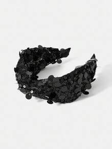 MOTF PREMIUM GLITTER SQUINS CRISS-CROSS HEADBAND - Black - View 3