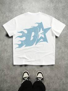 Manfinity ZONE917 OEM Loose Digital Full Print T-Shirt (Wide Neckline) - White - View 4