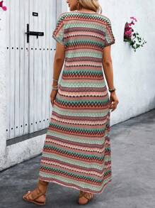 EMERY ROSE Đầm Maxi Tay Ngắn Sọc Nhiều Màu Thời Trang Cho Nữ - Hồng - Xem 2