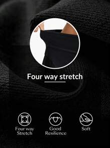SHEIN Unity 休闲水洗牛仔迷你裙，夏季 - 黑色 - 查看 8