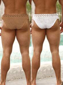 Surfspeed Men's Solid Color Hollow Design Briefs - Multicolor - View 2