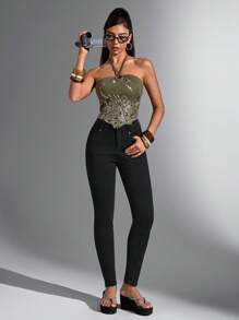 Jeanoix 高腰緊身牛仔褲