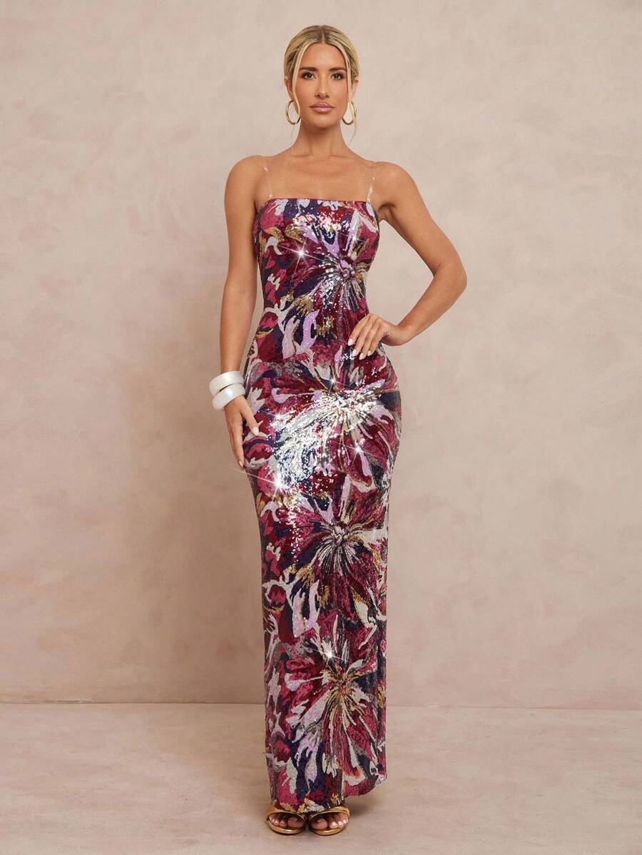 Lumalex 秋季简约复古闪亮假日派对装扮，适合锐舞节、外出游玩、泳装度假、波西米亚风海滩、户外、婚礼季、宴会、成人礼、海滩、海边、大码花卉刺绣亮片系带露脐短款连衣裙，后开衩，女款