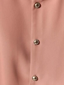 Franclia 2件套女士时尚高品质圆领短袖衬衫和休闲裤套装，适合大学生穿着 - 粉色 - 查看 6