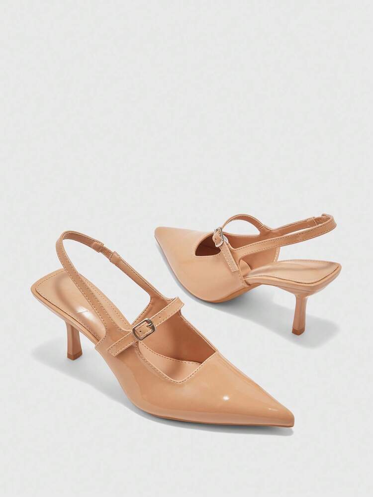 CUCCOO BIZCHIC Women's Pointed Toe Ankle Strap Stiletto High Heels Elegant Commute Office Shoes