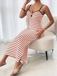 Rafferiza Vestido de mujer de punto con textura y giro delantero en contraste blanco y negro