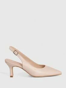 CUCCOO BIZCHIC أحذية نسائية من الجلد الصناعي ذات كعب عال ونعل مدبب ومثير، بلون بيج، لفصل الصيف والتخرج وحفلات الحفل والإجازات، تنزيلات صيفية، أساسيات أنيقة، ملابس العمل غير الرسمية، أنيقة لأعياد الميلاد والسنة الجديدة - لون مشمشي - مشاهدة 3