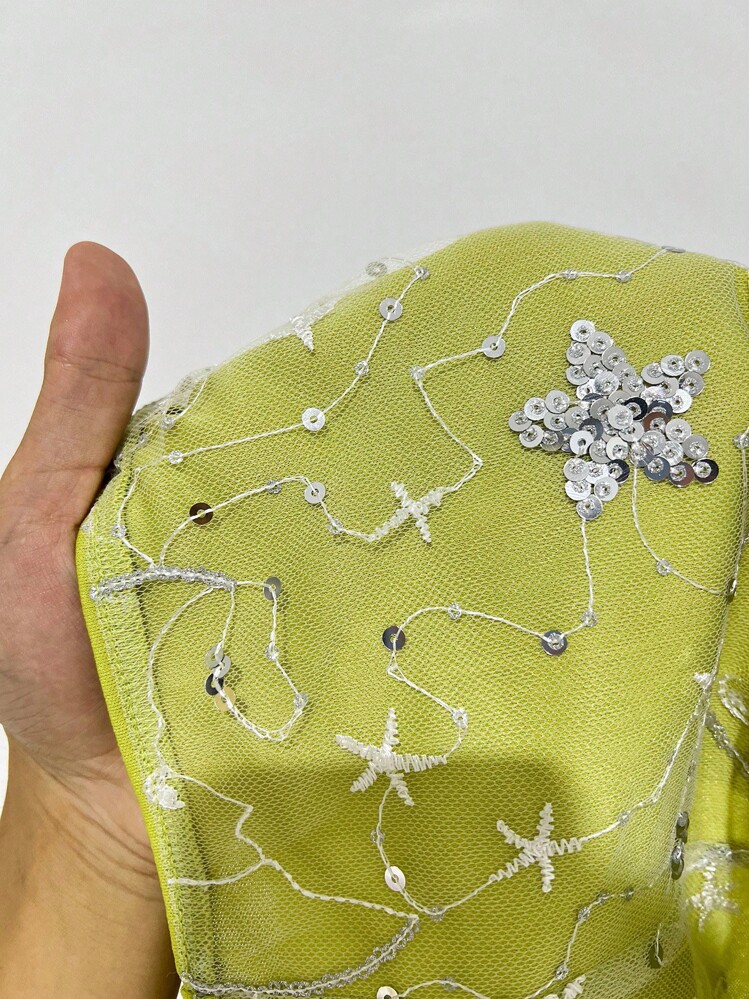 Glamine Women's Sexy Floral Sequin Backless Halter Camisole Top Low Cut Top Halter Top Sequin Top Women Bling Top Rhinestone Top - Green - View 5