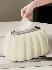 SHEIN Luxury Plastic Desktop Tissue Box Holder, Decorative Tissue Dispenser With Spring-Loaded Internal Mechanism For Smooth Paper Pull, Stylish Tabletop Storage Organizer For Home Office Bedroom Decor - Multicolor - View 5