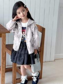 Dazy Kids Young Girl Tie-Dye Long Sleeve Zipper Front Casual Hoodie - Grey - View 6