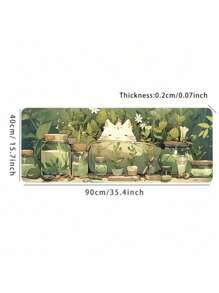 SHEIN 1 tấm lót chuột hình mèo cây xanh dễ thương hoạt hình cỡ lớn cho bàn làm việc Phụ kiện bàn làm việc văn phòng có viền khâu chống trượt XL Tấm lót chuột đế cao su 35,4x15,7 inch cho văn phòng tại nhà Quà tặng cho phụ nữ khi trở lại trường - mèo trắng - Xem 4