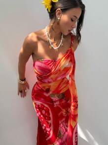 Aloruh Damen-Kleid mit Blumen Muster und Schulterschnürung, figurbetontes Kleid, perfekt für den Urlaub, Sommer-Outfits, Sommerkleidung, Strand-Outfits für Frauen, Strandurlaub, Urlaubs-Outfits für Frauen, Boho, tropischer Urlaub, Frauenkleidung, tropischer Urlaub, Frauenkleidung, Blumenmuster - Verschiedenfarbig - Übersicht 4