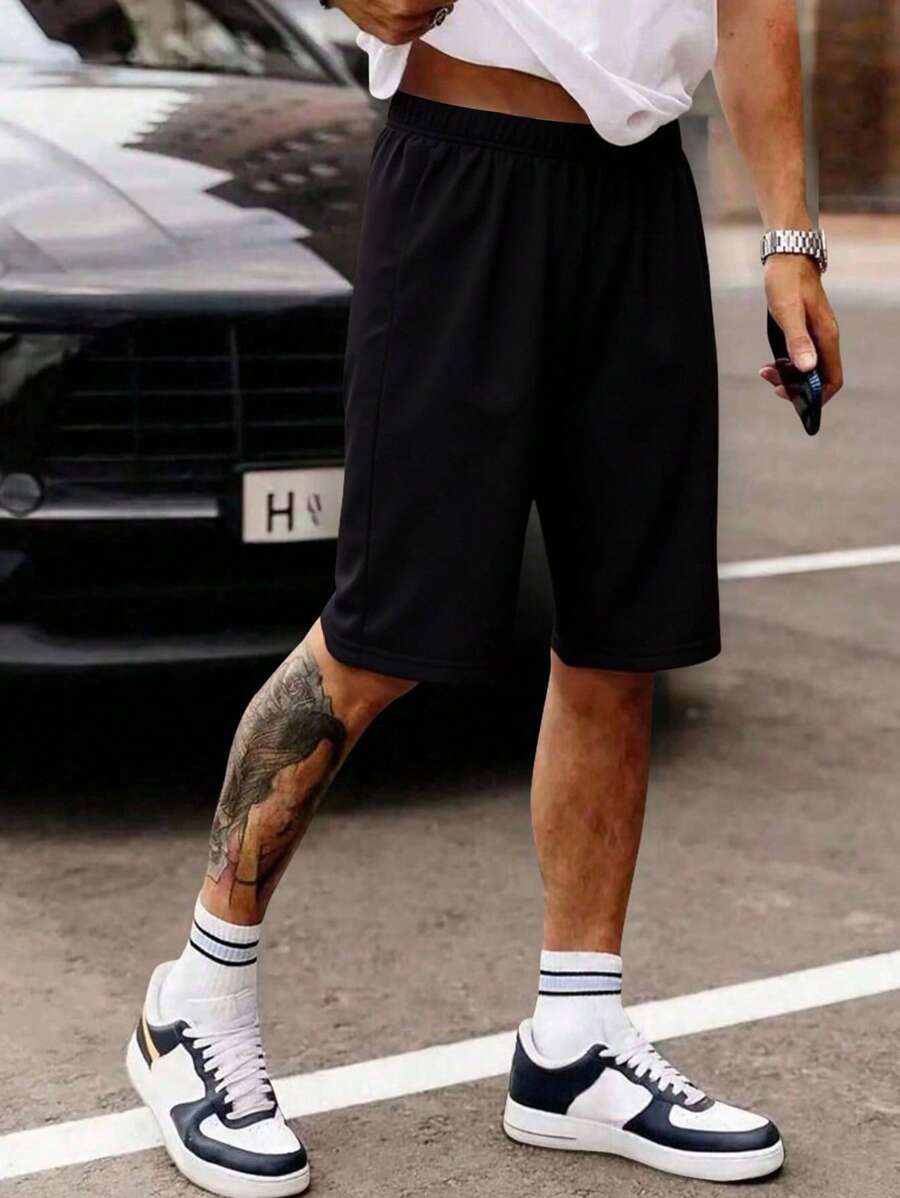 Grey Shorts For Teenage Boys, Comfortable & Breathable, Casual Style, Fashionable Item For Cool Boys, Sports & Basketball - Black - View 1