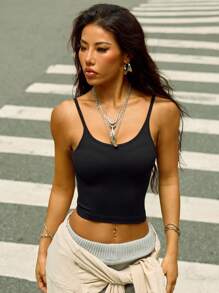 Slayform Summer Solid Color Back Split Short Sleeve Sports T-Shirtworkout Tank Top - Black - View 3