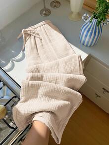 Comfortcana Damskie, uniwersalne, jednokolorowe, szerokie spodnie w swobodnym stylu