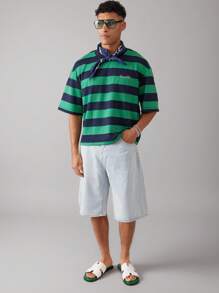 SHUZIA 男士纯白色素食皮革拖鞋，搭配绿洲绿色中底，奢华舒适，适合街头服饰和游艇俱乐部必备 - 綠色 - 查看 4