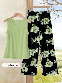 Rusticease 2pcs Set Casual Simple Style For Women, Suitable For Summer Suitable For Going Out - Multicolor - View 1