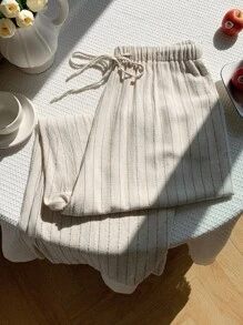 Solflare 大码休闲亚麻裤，度假风，春夏 - 杏色 - 查看 6