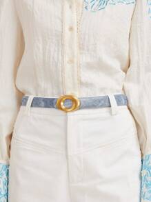 MOTF PREMIUM 椭圆形扣PU皮带 - 淺藍色 - 查看 4