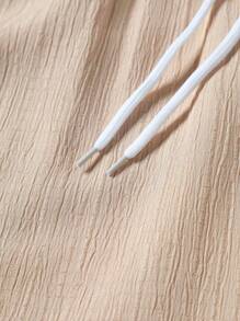 Manfinity RSRT Men's Solid Color Short Sleeve Single-Breasted Shirt And Shorts Casual Suit Men Linen Outfit Summer Wear For Men Men Resort Wear White Beach Outfit For Men Men Linen Shirt And Shorts Set