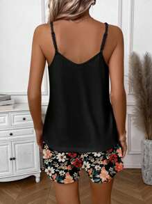 EMERY ROSE Plus Size 2pcs Floral Print Vacation Set Suitable For Going Out