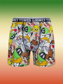 LOONEY TUNES X SHEIN 2 chiếc quần lót Boxer họa tiết hoạt hình dễ thương cho nam - Nhiều màu - Xem 4
