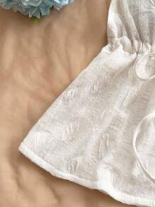 Soleia Débardeur décontracté blanc texturé avec cœur romantique, dos nu, convenant pour les vacances, le thé de l'après-midi, la saison des mariages, les fêtes, la plage, les vacances de printemps/été, les croisières, les festivals de musique, le style bohème - Beige - Voir 3